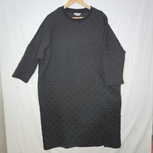 Buykud Ladies Heavy Black Patterned Dress Size 3XL (Approx) 100% Cotton